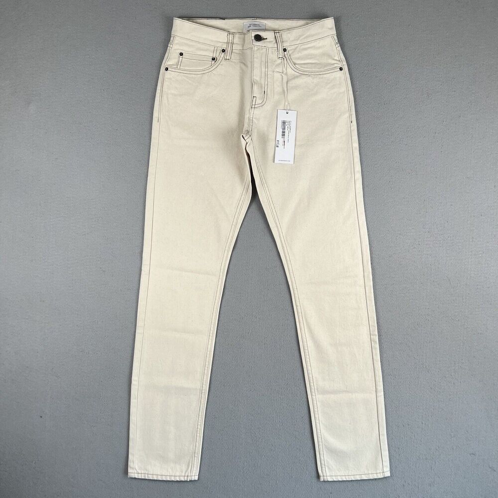 NWT Saturdays NYC Charlie Skinny Slim Natural Beige Mid Rise Denim Jeans 29x32‎